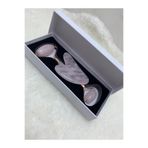 esareticaret Pembe Kuvars Jade Roller Masaj Başlığı ve Kalp Gua Sha Yüz Masaj Taşı Seti
