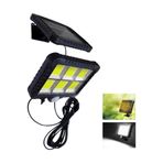 esareticaret Solar Lamba, 12W, 120 LED, Hareket Sensörlü, Su Geçirmez, Ayrılabilir Duvar Lambası, Siyah