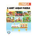 esatoys 6 Parçalı Montessori Ahşap Puzzle Seti – 2‑3 Yaş Eğitsel Oyun