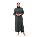 EŞAY KADIN BÜYÜK BEDEN ASTARLI BEBE YAKA DÜĞMELİ ANNE PARDESÜ Füme