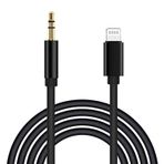 esbeecables iPhone için Aux Kablo, Apple MFi Sertifikalı Lightning 3,5 mm AUX Kablosu, iPhone 14 13 12 11 Pro Max XS XR X 8 7 6 iPad iPod Araba, Ev Stereo Hoparlör Kulaklık, 3,3 FT Siyah