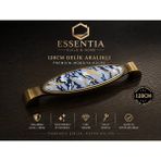 ESBH 128 mm Mavi Mermer Desenli Premium Mobilya Kulpu – Antik Pirinç Dolap ve Çekmece Kulbu - Antik Bakır - Mavi Mermer Desen – Antik Pirinç