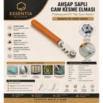 ESBH Ahşap Saplı Cam Kesme Elması – Profesyonel Cam Kesici, 6 Başlıklı Ayarlanabilir Kesme Ucu