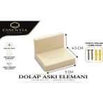 ESBH Dolap Askı Elemanı L Tipi Krem – Kalın Etli Geniş Gövde, Ağır Yük Için Güçlü Sabitleme ve Kolay Montaj ( 10 Adet )
