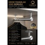 ESBH Krom Yuvarlak Askı Borusu Seti 45,5 cm – Paslanmaz Metal Dolap Içi Elbise Askılık Sistemi