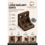 ESBH Plastik L Köşe Bağlantı Gönye Kahverengi Dolap Sabitleyici 50 Adet