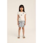 Escabel Kız Bebek Yıldız Baskılı Püsküllü Tshirt - Beyaz - 18 Ay