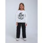 Escabel Kız Çocuk Çiçek Nakışlı Sweatshirt - Beyaz - 14 Yaş