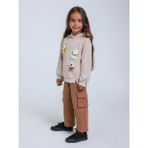 Escabel Kız Çocuk Çiçek Örgü Detaylı Kapüşonlu Sweatshirt - Bej - 18 - 24 Ay
