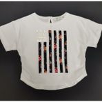 Escabel Kız Çocuk Iç Penye T-Shirt - Altın - Beyaz - Siyah - 4 Yaş