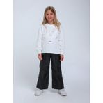 Escabel Kız Çocuk Kabartma Çiçek Desenli Sweatshirt - Beyaz - 7 Yaş