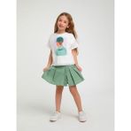 Escabel Kız Çocuk Pamuklu Kız Figürlü T-Shirt - 3 - 4 Yaş - 132-Yeşil