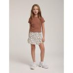 Escabel Kız Çocuk Pamuklu Kolları Kısa Fırfırlı T-Shirt - Kahverengi - 13 - 14 Yaş