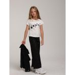Escabel Kız Çocuk Yıldız Taş Işlemeli Tasarım T-Shirt - Beyaz - 6 Yaş