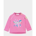 Escada Yaka Düğmeli Uzun Kol Pembe Bebek Sweatshirt - 18 Ay