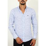 Escardin Slim Fit Yaprak Desenli Beyaz Renk Erkek Gömlek - XL - 02A-Beyaz