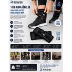 Escenay El ve Ayak Bilek Ağırlığı 2x1 kg Kum Torbası Korsesi Ağırlık Kas Güçlendirmek Pilates 1kg Siyah Set