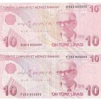 Escoines Koleksiyon 39963680EAC043A513 9.emisyon 10TÜRK Lirası Ççt+/ça Güzel Numara Kağıt Para