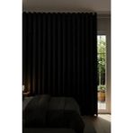 Esdeh Blackout Işık Geçirmez Karartma Fon Perde (Siyah) Pilesiz Düz Dikim (Tek Kanat) Kordon Hediyeli - 200 x 265 cm