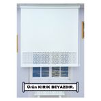 ESDEH LAZER STOR Perde (KIRIK BEYAZ) - KALIN Stor Kumaşı - 30 CM Lazer Yüksekliği