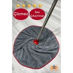 Esdiva Butik Gri Mega Boy Mikrofiber Mop Yedek Ucu Yüksek Kalite ve Dayanıklı Malzeme ile Çizmez Özellik