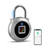 Eseesmart Parmak izi asma kilidi, soyunma Bluetooth, mobil uygulama, anahtarsız biyometrik akıllı asma kilit, suya dayanıklı, spor salonu, okul, bagaj çantaları, dolap ve saklama için uygun