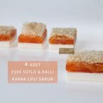 Eşek Sütlü & Ballı Kabak Lifli El Yapımı Sabun 4 Adet