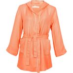 Eselba Vegas Comfy Crisscross Somon Rengi Kapşonlu Bambu Peştamal Kadın Bornoz L - XL