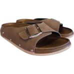 Esem 3769 Z 0002 Kadın Tokalı Comfort Günlük Terlik Siyah - Vizon