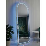 Esenhome DECOR Beyaz Çerçeveli Mavi Ledli Oval Boy Aynası 60x180cm