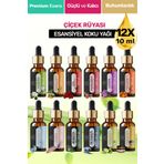 ESENIA 12'lı Set2 Esansiyel Uçucu Yağı Buhurdanlık Difüzör Esansı oda banyo parfümü 10ML x 12