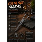 Esenliwe Premium Profesyonel Saç Kesim Makası Berber ve Kuaför Makası - Gri