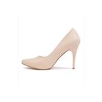 ESER Bej Cilt Alçak 9 Cm Topuklu Stiletto Ofis Ayakkabı