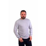 Eser - Bisiklet Yaka Sweatshirt - Cepli - Melanj Gri