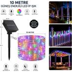 Eser Ticarett 10 Metre Güneş Enerjili Rgb LED Hortum Işık Kumandalı Su Geçirmez Bahçe Balkon Dış Mekan Aydınlatma