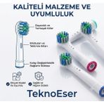 Eser Ticarett 4'lü Yedek Diş Fırçası Başlığı - Uyumlu ve Ergonomik Tasarım - Hijyenik Temizlik