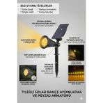 Eser Ticarett 7 Ledli Solar Bahçe Aydınlatma Armatürü Gün Işığı Peyzaj Lambası IP65 Su Geçirmez Güneş Enerjili