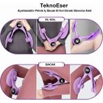 Eser Ticarett Ayarlanabilir Pelvik Iç Bacak Egzersiz Aleti | El Kol Dirsek Bacak Sıkılaştırıcı Spor Aleti Sayaçlı - Mor