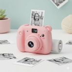 Eser Ticarett Sevimli Ayıcık Tasarımlı Anında Baskı Çocuk Dijital Fotoğraf Makinesi – Termal Baskılı Eğlenceli Kamera - Pembe