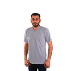 Eser - V Yaka Kısa Kol İş Tişörtü - Cepli - Regular Fit Gri
