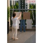 Esero 20835 Katlanabilir Balkon Çamaşırlığı Duvara ve Balkon Korkuluğuna Monte Alüminyum Çamaşır Kurutmalık Askılığı