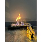Esha Home Ahşap Masa Üstü Şömine Sertifikalı Yakıt Ve Dekoratif Taş