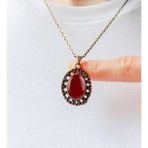 Esha Store Doğal Taş Akik Doğal Taşlı Kadın Antik Doğal Taşlı Kolye Nazar Taşı euk34a