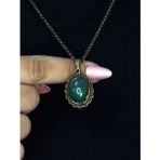 Esha Store Doğal Taş Yeşil Akik Doğal Taşlı Kadın Doğal Taş Otantik Kolye euk27ya