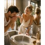 Eshome Krom Kare Lavabo Bataryası – Şelale Akışlı Kare Gövde Modern Banyo Musluğu | Çift Su Girişli Premium