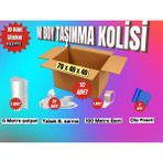Esila Kağıtçılık 70X40X40 Taşınma Paketi M Boy 10 Adet Koli 1 Adet 5 Metre Patpat (Balonlu Naylon) 20 Adet Tabak/bardak Sarmalık Kâğıt 1 Adet 100 Metre Bant 2 Adet Çöp Poşeti Hediye: 10 Adet Sticker (Etiket)