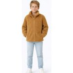 Esila Kids Erkek Çocuk Ceket Peluş Fermuarlı Uzun Kollu Hırka - Kahverengi - 12 - 13 Yaş