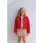 Esila Kids Kız Çocuk Gabardin Ceket Yazlık Ince Ceket - 11 - 12 Yaş - Kırmızı