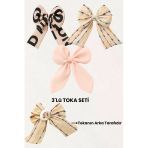 Esila Kids Kız Çocuk Saç Tokası Seti Kız Çocuk İçin Desenli Ve Yazılı Saç Tokası