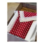 Esila Life 140x150 Raşel Güpürlü Leke Tutmaz Sofra Bezi Kırmızı puantiye